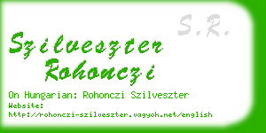 szilveszter rohonczi business card